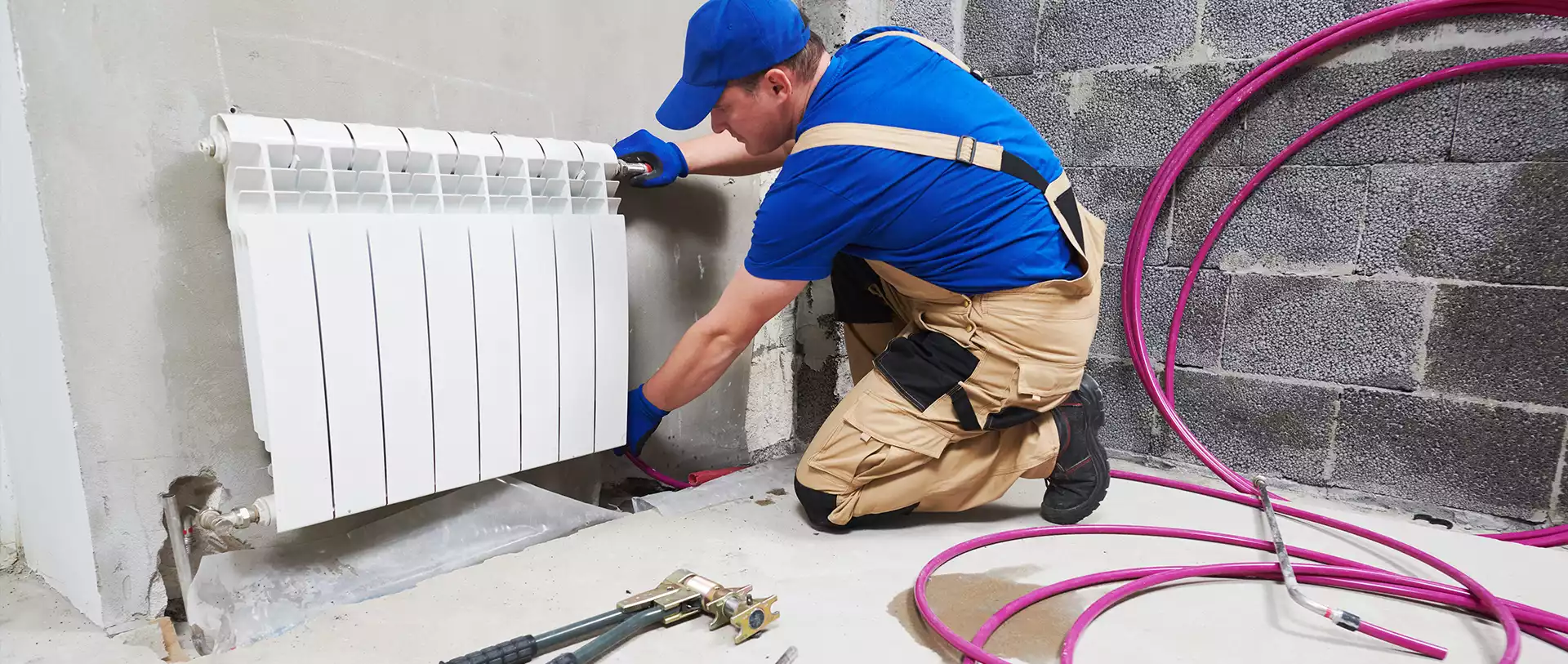 Installatie van radiator